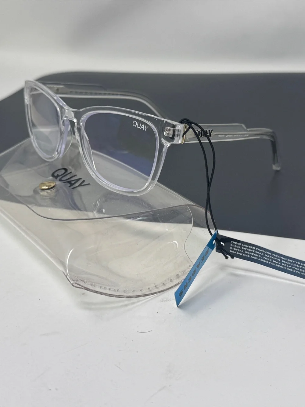 Quay Mini Hardwire Blue Light Glasses reading glasses + 2.00 clear